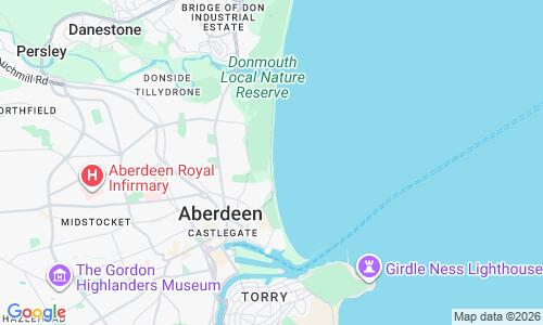 Ausschnitt der Weltkarte zu Aberdeen Beach