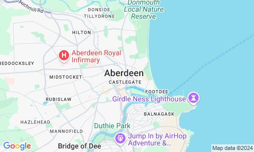 Ausschnitt der Weltkarte zu Aberdeen