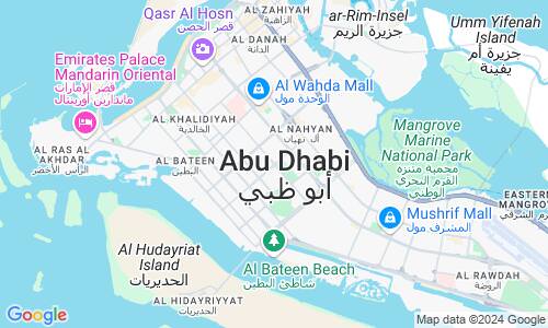 Ausschnit der Weltkarte zu Abu Dhabi