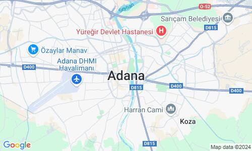 Ausschnit der Weltkarte zu Adana