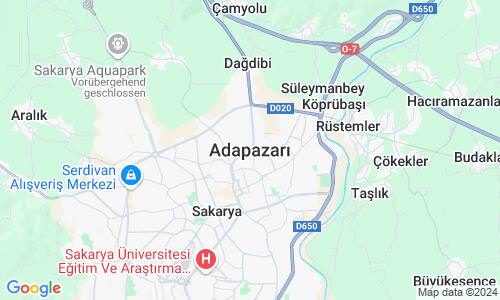 Ausschnitt der Weltkarte zu Adapazarı