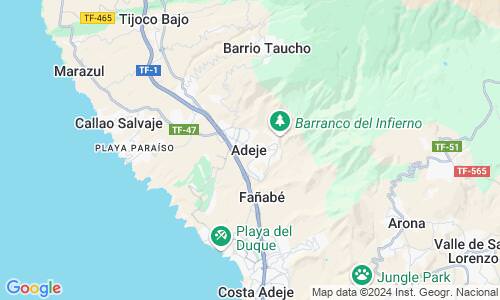 Ausschnit der Weltkarte zu Adeje