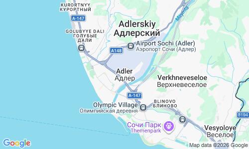 Ausschnit der Weltkarte zu Adler Beach