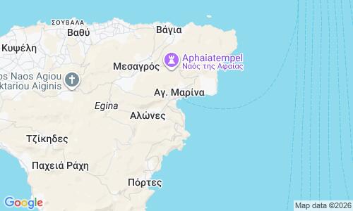 Ausschnitt der Weltkarte zu Agia Marina Beach