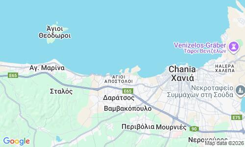 Ausschnitt der Weltkarte zu Agioi Apostoloi Beach