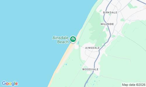 Ausschnitt der Weltkarte zu Ainsdale Beach