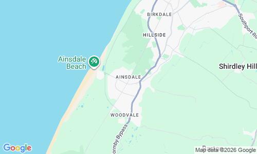 Ausschnitt der Weltkarte zu Ainsdale Strand