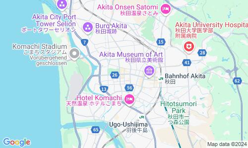 Ausschnitt der Weltkarte zu Akita