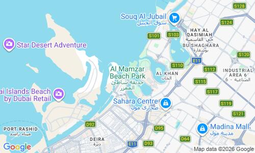 Ausschnitt der Weltkarte zu Al Mamzar Beach Park