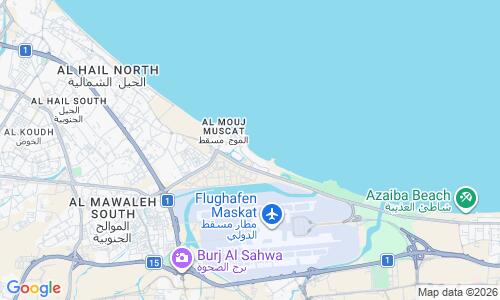 Ausschnit der Weltkarte zu Al Mouj Beach