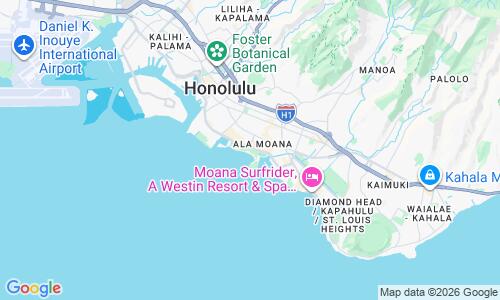 Ausschnitt der Weltkarte zu Ala Moana Beach Park