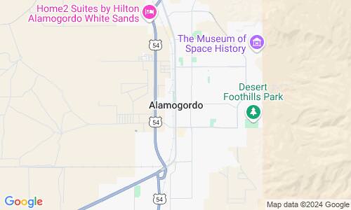 Ausschnitt der Weltkarte zu Alamogordo