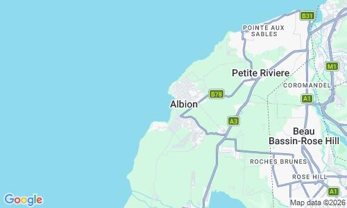 Ausschnitt der Weltkarte zu Albion Beach