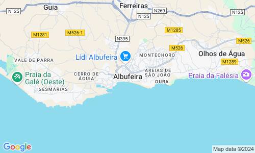 Ausschnit der Weltkarte zu Albufeira