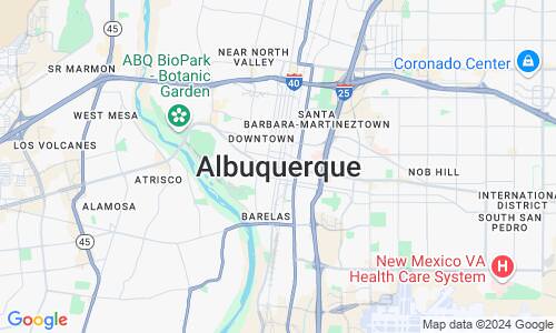 Ausschnit der Weltkarte zu Albuquerque
