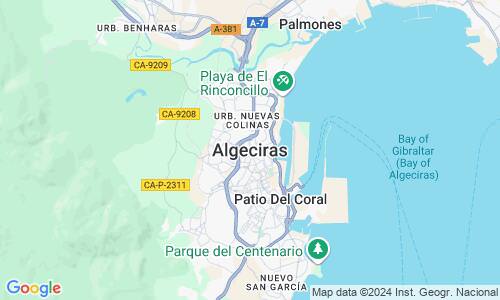Ausschnitt der Weltkarte zu Algeciras