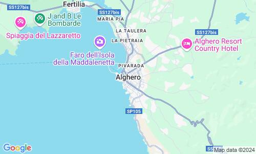 Ausschnitt der Weltkarte zu Alghero