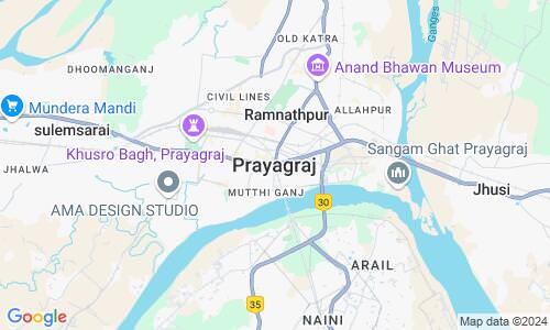 Ausschnitt der Weltkarte zu Allahabad