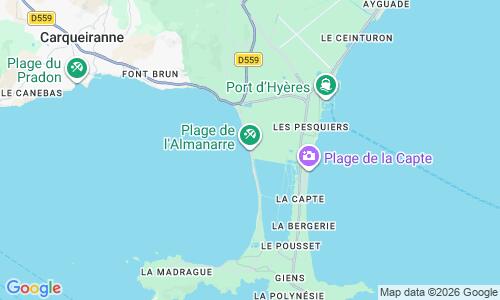 Ausschnitt der Weltkarte zu Almanarre (Hyères)