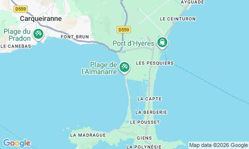 Ausschnitt der Weltkarte zu Almanarre Strand