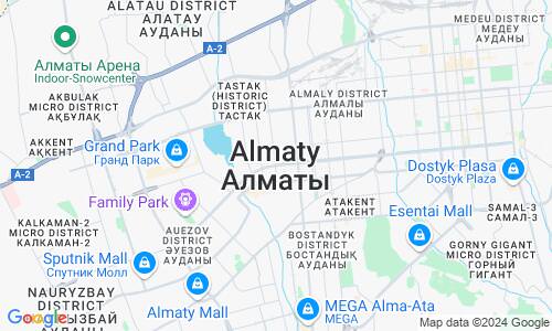 Ausschnitt der Weltkarte zu Almaty