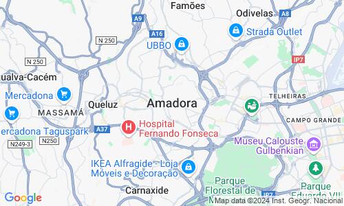 Ausschnitt der Weltkarte zu Amadora