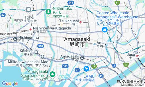 Ausschnitt der Weltkarte zu Amagasaki