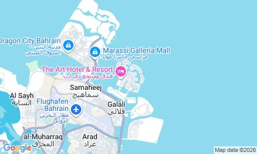 Ausschnit der Weltkarte zu Amwaj Beach