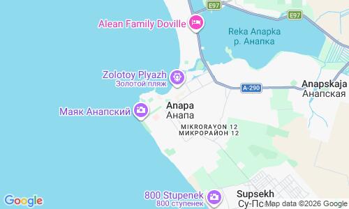 Ausschnitt der Weltkarte zu Anapa Zentralstrand