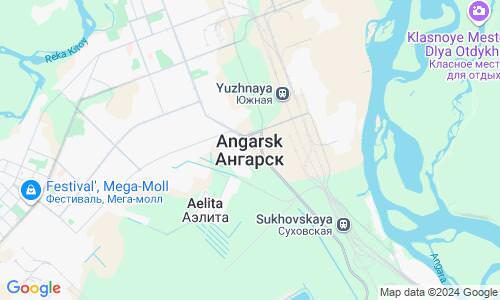 Ausschnitt der Weltkarte zu Angarsk