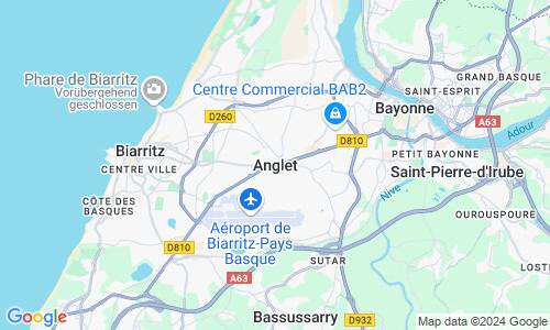 Ausschnitt der Weltkarte zu Anglet