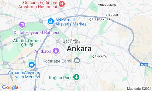 Ausschnit der Weltkarte zu Ankara