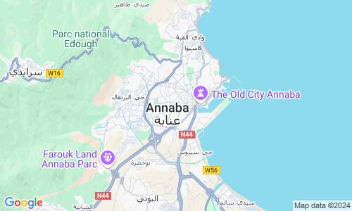 Ausschnitt der Weltkarte zu Annaba