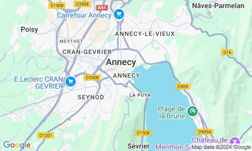 Ausschnit der Weltkarte zu Annecy