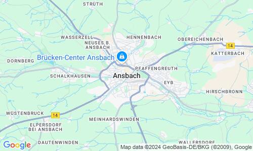 Ausschnitt der Weltkarte zu Ansbach