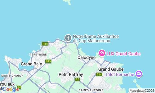 Ausschnitt der Weltkarte zu Anse La Raie Beach