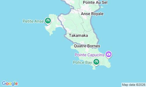Ausschnitt der Weltkarte zu Anse Takamaka Beach