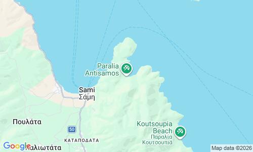 Ausschnitt der Weltkarte zu Antisamos Beach