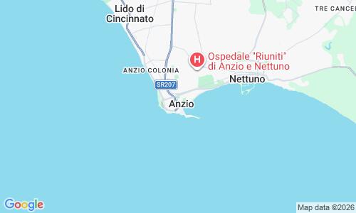 Ausschnitt der Weltkarte zu Anzio Strand