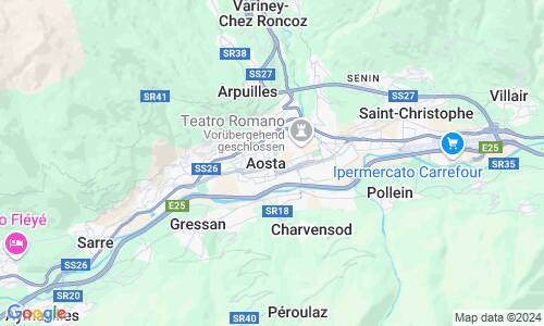 Ausschnitt der Weltkarte zu Aosta