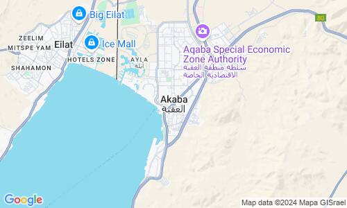 Ausschnitt der Weltkarte zu Aqaba