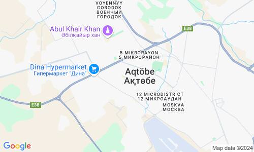 Ausschnitt der Weltkarte zu Aqtöbe