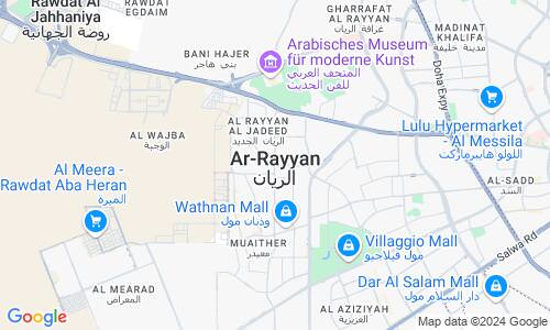 Ausschnitt der Weltkarte zu ar-Rayyan