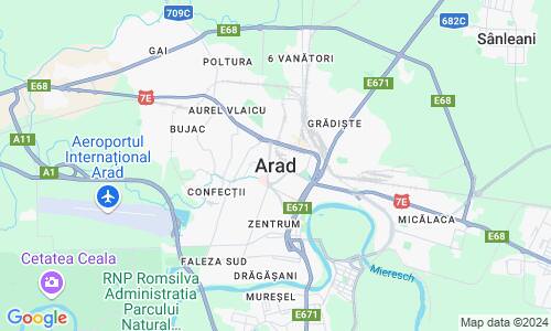 Ausschnitt der Weltkarte zu Arad