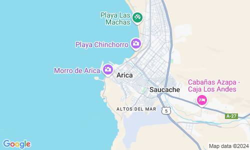 Ausschnitt der Weltkarte zu Arica