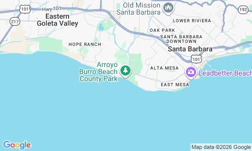 Ausschnitt der Weltkarte zu Arroyo Burro Beach