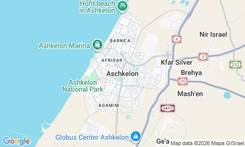 Ausschnitt der Weltkarte zu Ashkelon North Beach