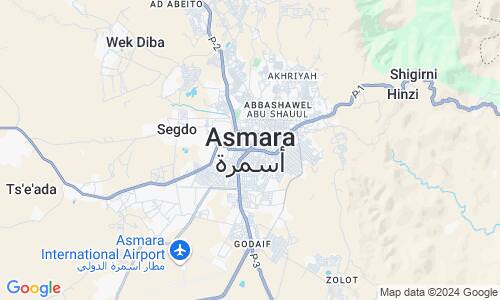 Ausschnitt der Weltkarte zu Asmara