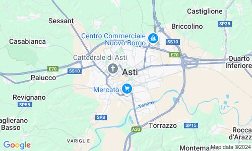 Ausschnitt der Weltkarte zu Asti