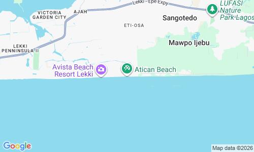 Ausschnitt der Weltkarte zu Atican Beach